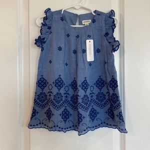 NWT Gymboree Embroidered Chambray Dress + Matching Bloomers | 6-12 months